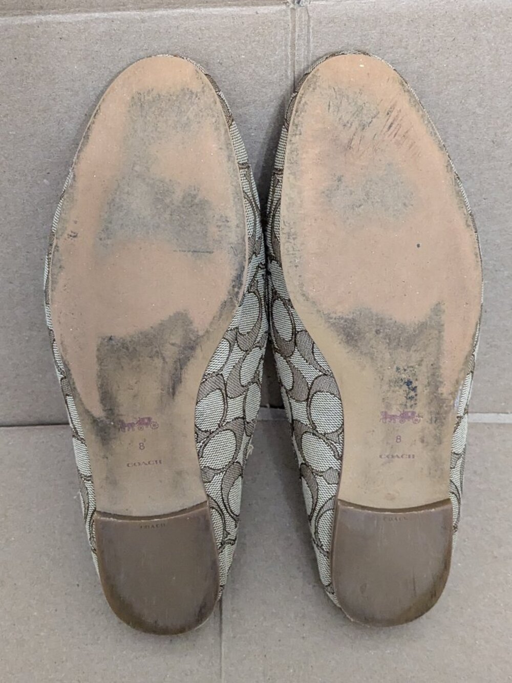 Coach Sienna Beige Canvas Signature Horsebit Backless Mules 8B Brown - Picture 12 of 16